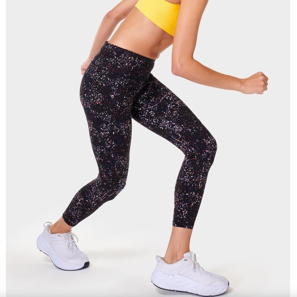 Sweaty Betty Power 7/8 Gym Leggings, Black Confetti Print - Picture 1 of 5